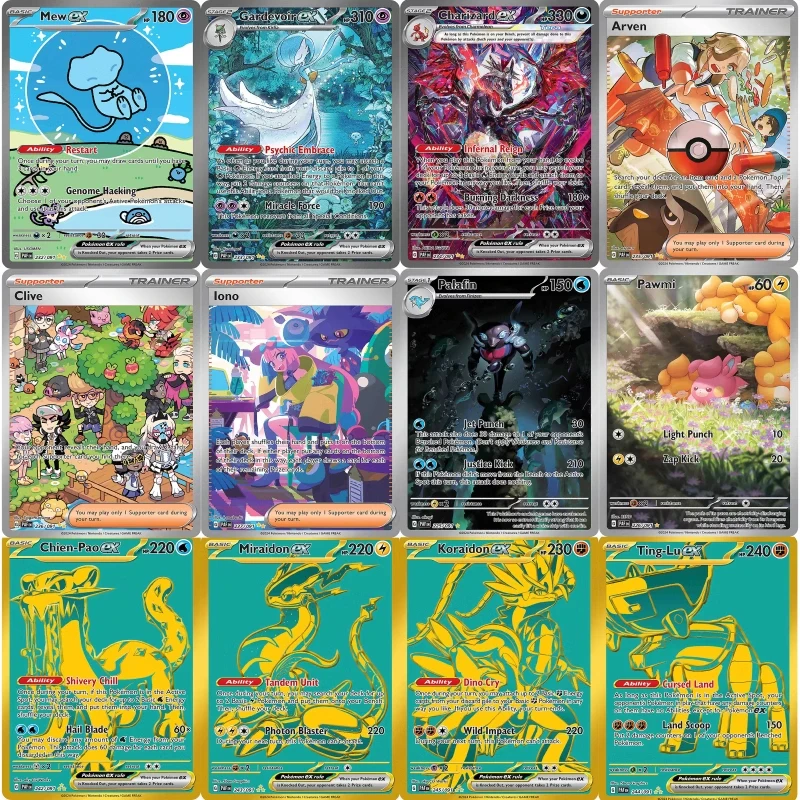 

ptcg Pokemon scarlet violet SAR Color EN PAF collection Desktop Game Collection Card Anime cartoon battle card Festival gifts