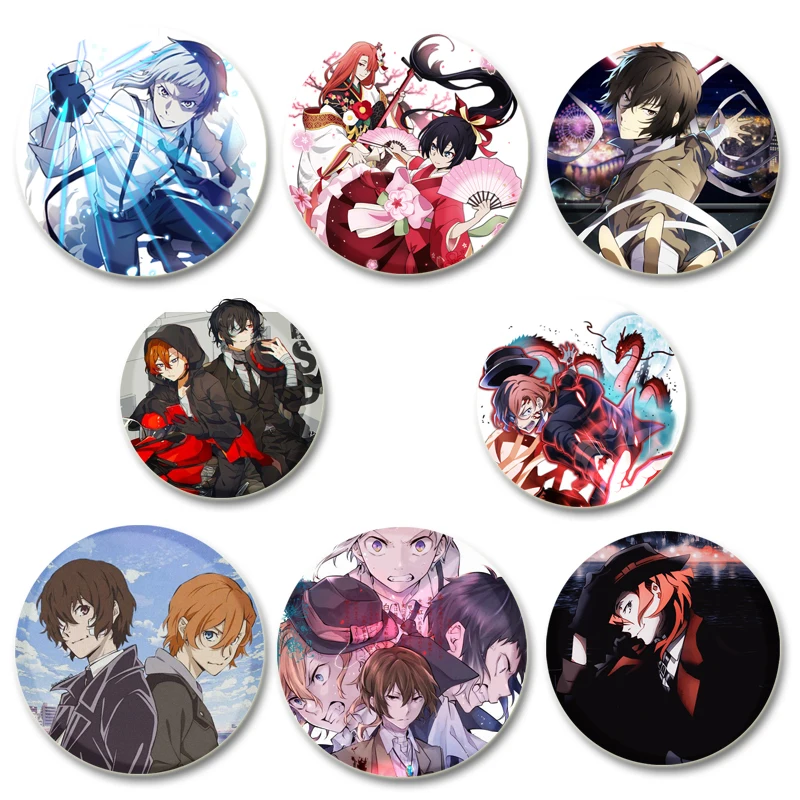 2 Stück Bungo Strays Dogs Abzeichen - Dazai & Chuuya Anime Pins Für Cosplay