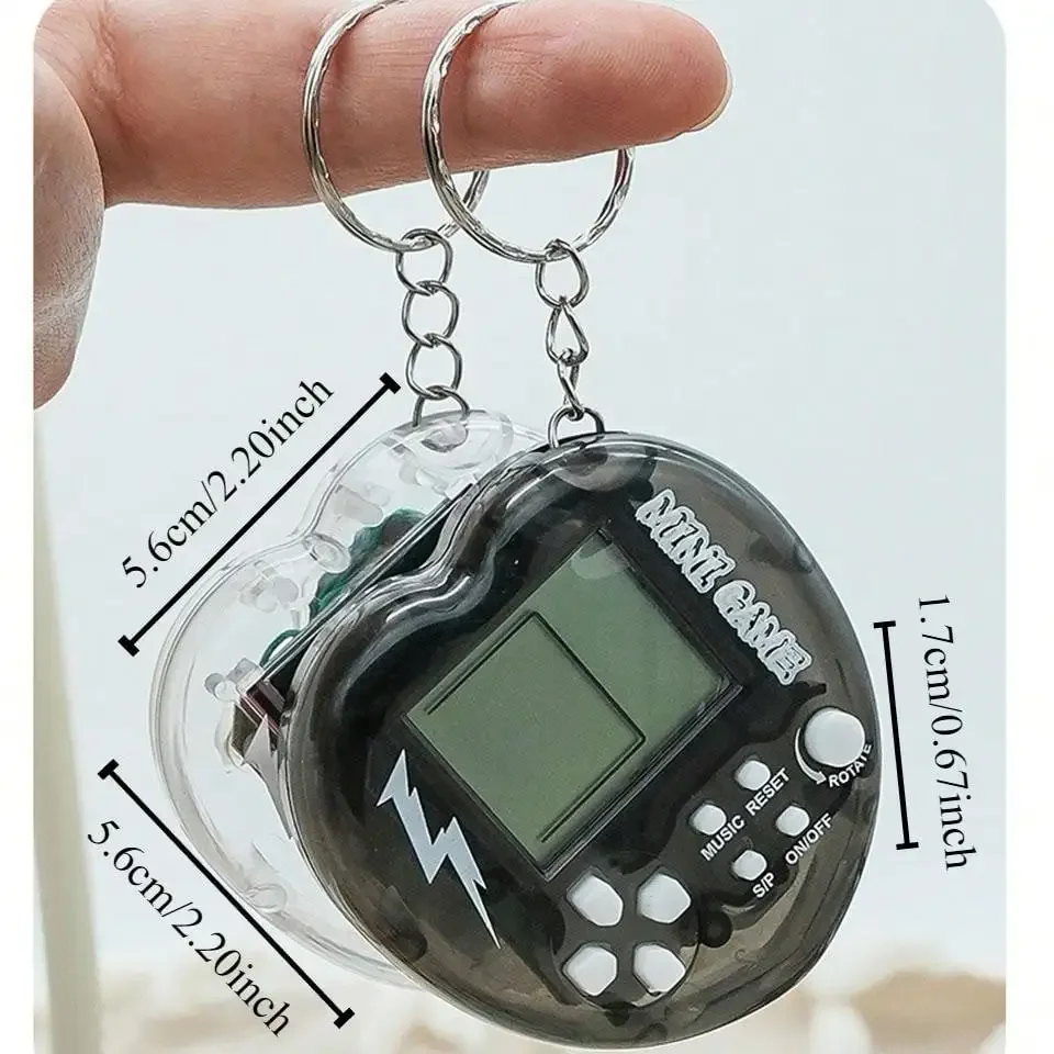 Heart Pocket Mini Classic Game Machine Keychain Children's Toy Handheld Nostalgic Game Console With Keyring 26 Games Toy Gift 4