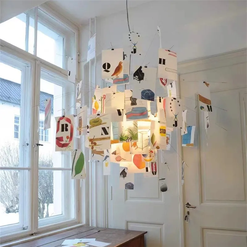 Zettel'z chandelier Modern Photo paper Light DIY italian