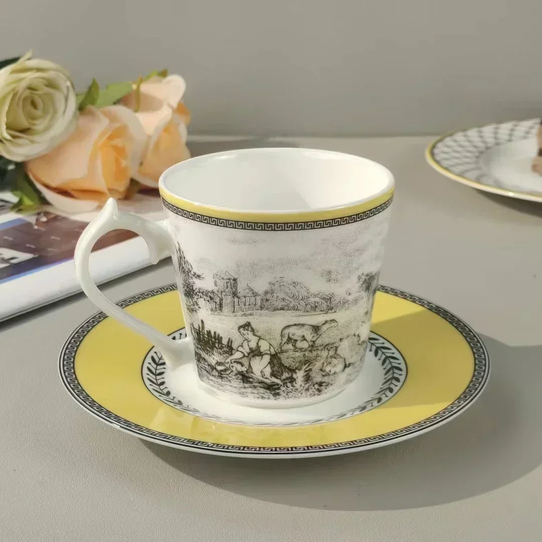 Porcelain Food Plate Coffee Cup Tea Milk Mug Dinnerware Tableware Noodle Dish Salad Fruit Tray Home Kitchenware