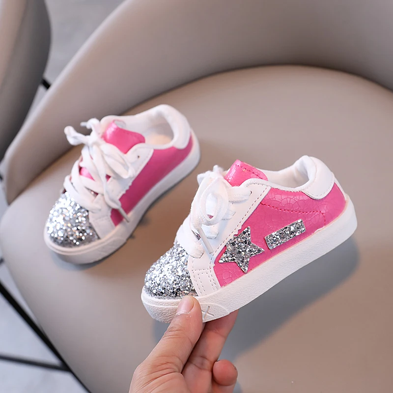 Girls' Shoes 2025 Spring New  Casual Versatile Little Girls  Star sneakers Spring and Autumn Children's Sports Shoes - 3