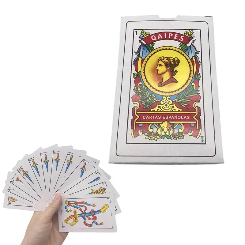 Fun Spanish Poker Game Card Spanish Playing Cards Waterproof 50 Cards Deck Family Party Board Game Magic Card Party Play