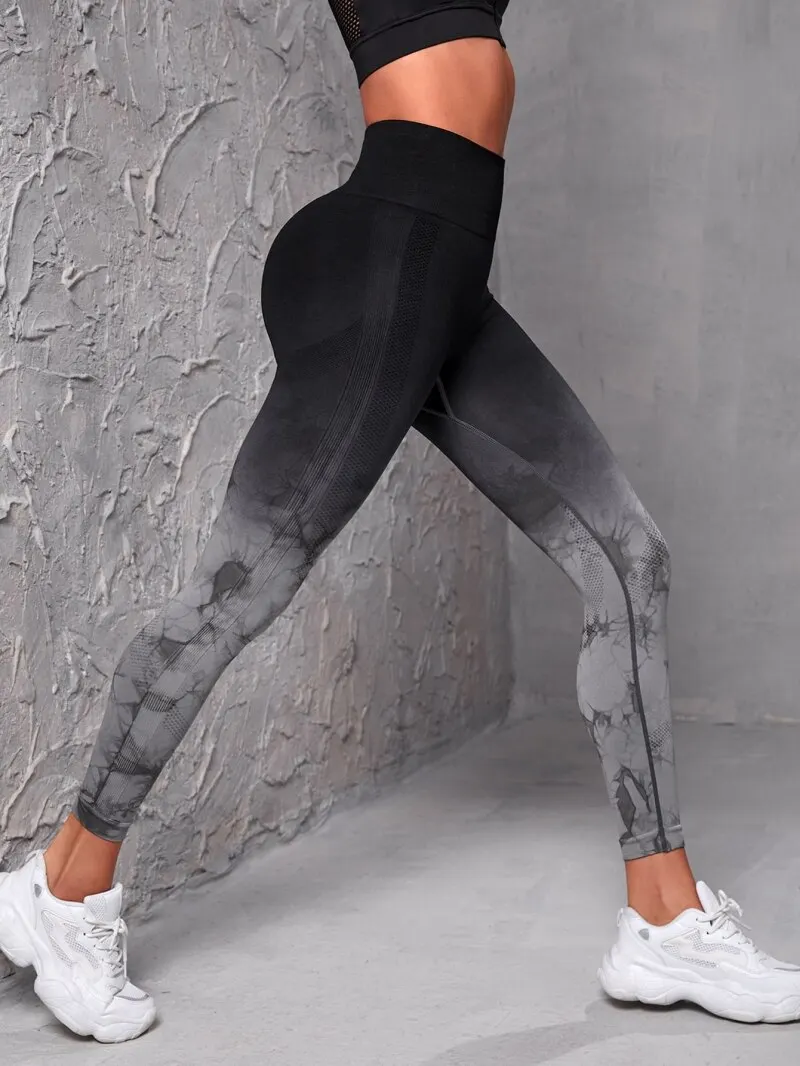 Yoga Pants Women Seamless Leggings Push Up Sports Fitness Joggings High Waist Gym Workout Scrunch Tie Dye Running Leggings 2