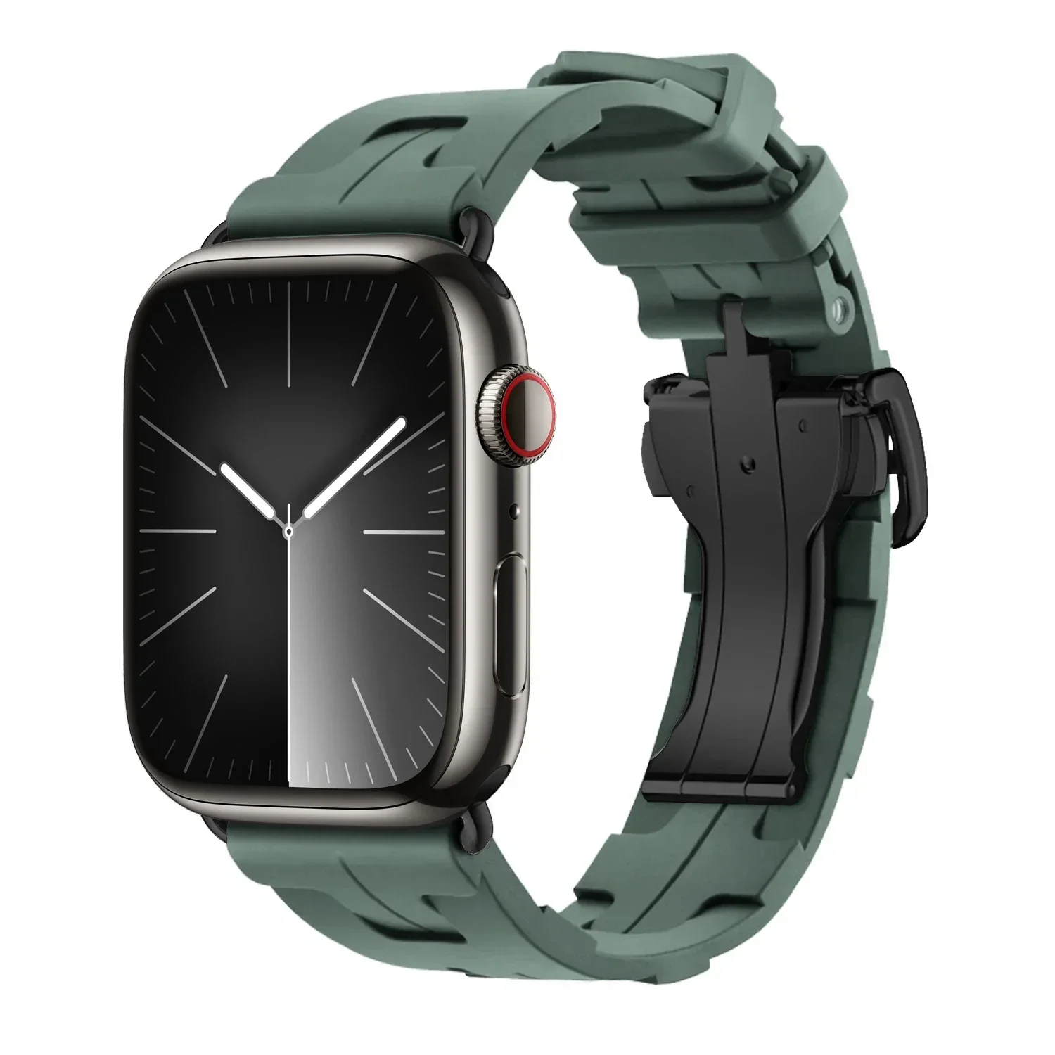 Kilim Single Tour Silicone Watch Strap with Logo and Folding Buckle