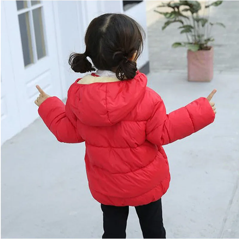 Kids Solid Color Coat Zipper Open Front Hooded Cotton-padded Jacket for Boys and Girls Children's Clothing Outdoor Autumn Outfit