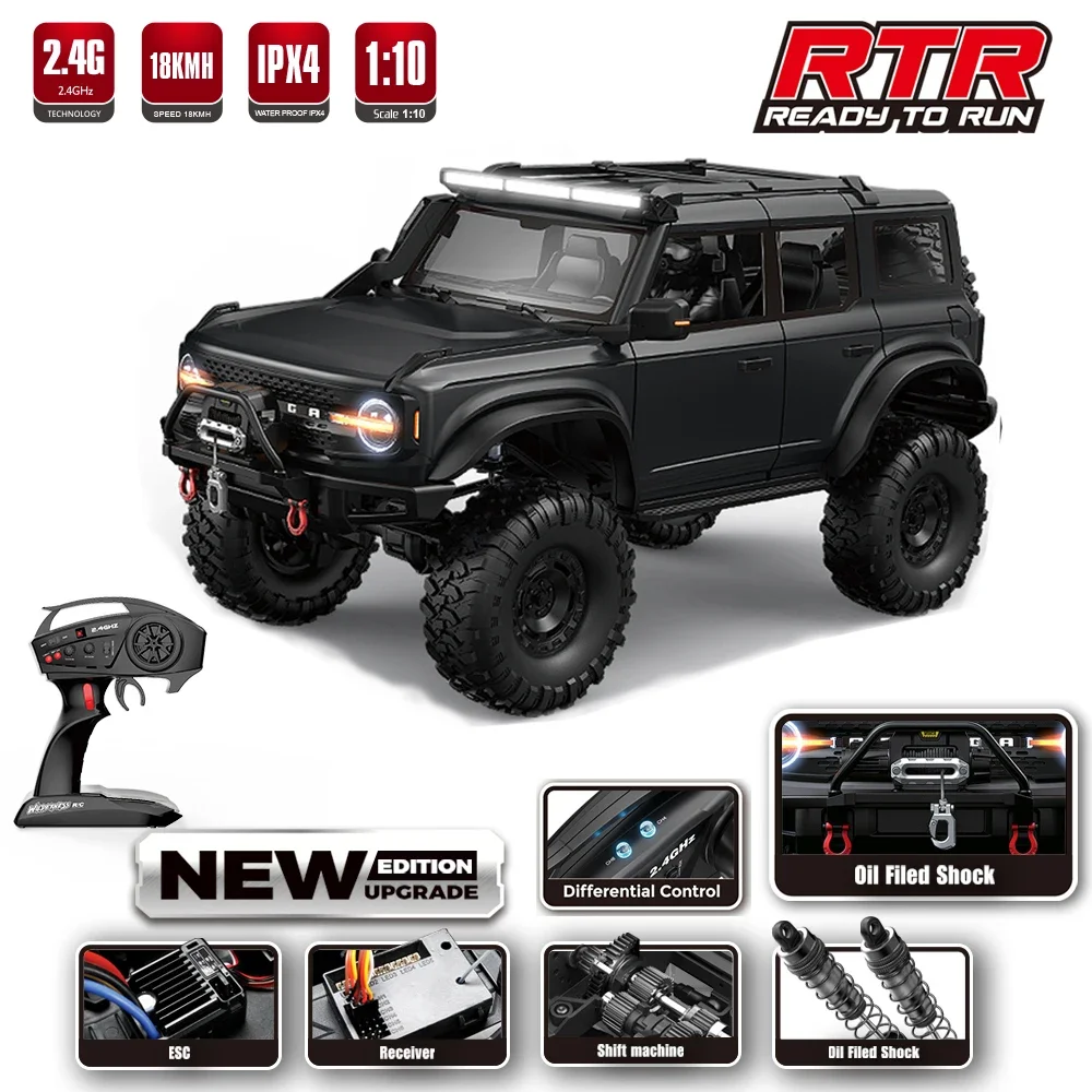 RC Crawler 1/10 Rc Car 4WD RTR HB R1001 with LED 2.4G Electric