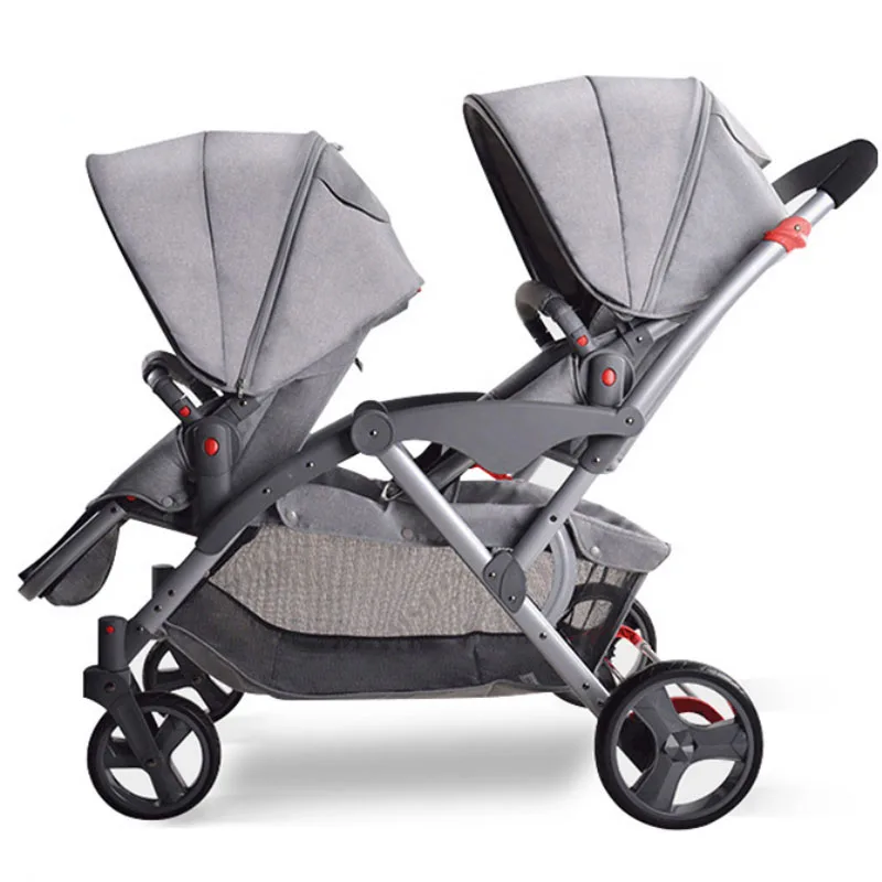 

Twin Baby Stroller Folding Carriage,twins stroller baby car Lying and Seating Double Seat strollers multiple child stroller