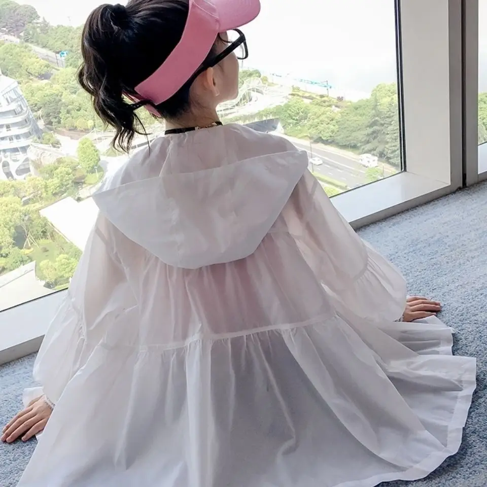 

Girls' Sun Protection Clothing, New Summer Clothing, Light and Breathable Sun Protection Clothing for Middle and Older Children