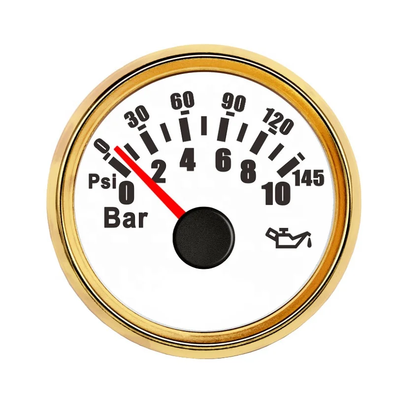 52mm 0-10Bar Oil Pressure Gauge for Large Equipment Automobile Cruise Ships Power Generator