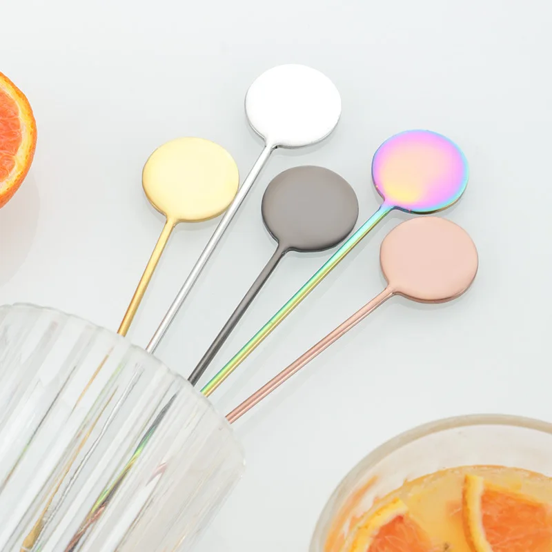 50pcs 304 Stainless Steel Round Brand Stirring Rod Creative Bar Juice Cocktail Mixing Stirring Rod
