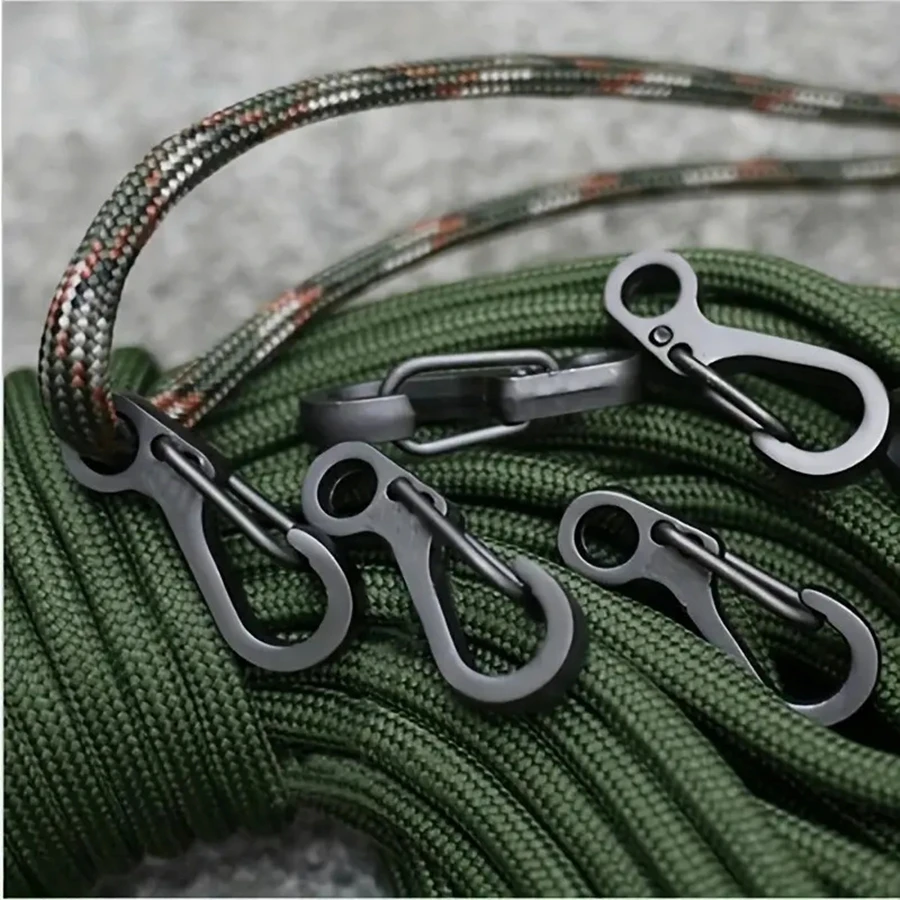 5/10/20pcs Durable Mini Carabiner for Camping, Survival, and Climbing - Strong Spring Backpack Clasps and Keychain Hooks for Par