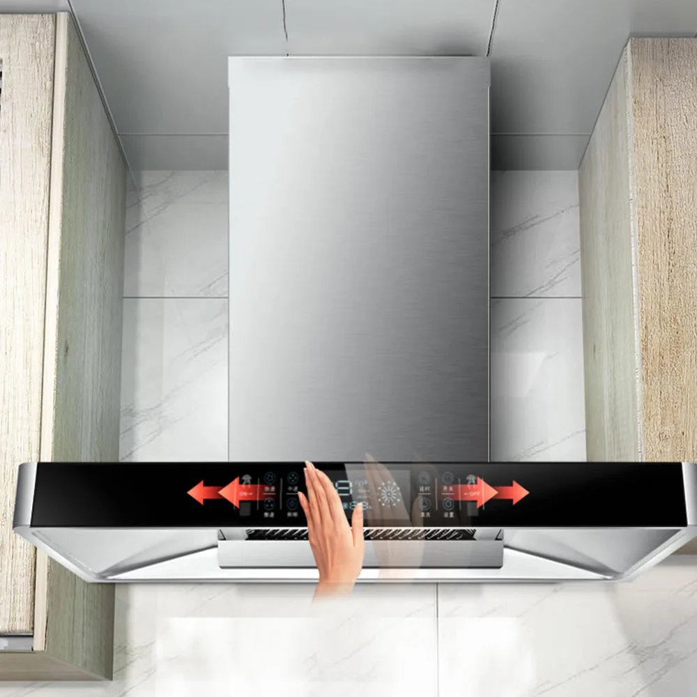 Household Top Suction Range Hood High Suction Stainless Steel Exhaust Hood Kitchen De-Exhaust Range T-Shaped