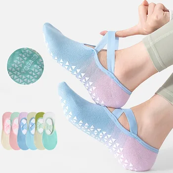 Yoga Socks Women Gradient Silicone Non-slip Pilates Grip No-show Sock