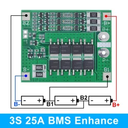 High - Capacity Li - ion Battery Charger Protection Board with Enhanced Balancing - 1PCS (3S 25A BMS Enhance)