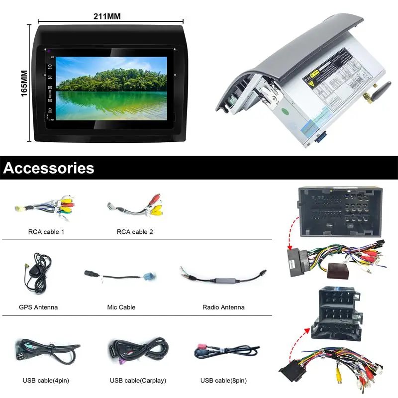 Android car radio For Fiat Ducato Citroen Jumper stereo screen Wired Carplay Mir
