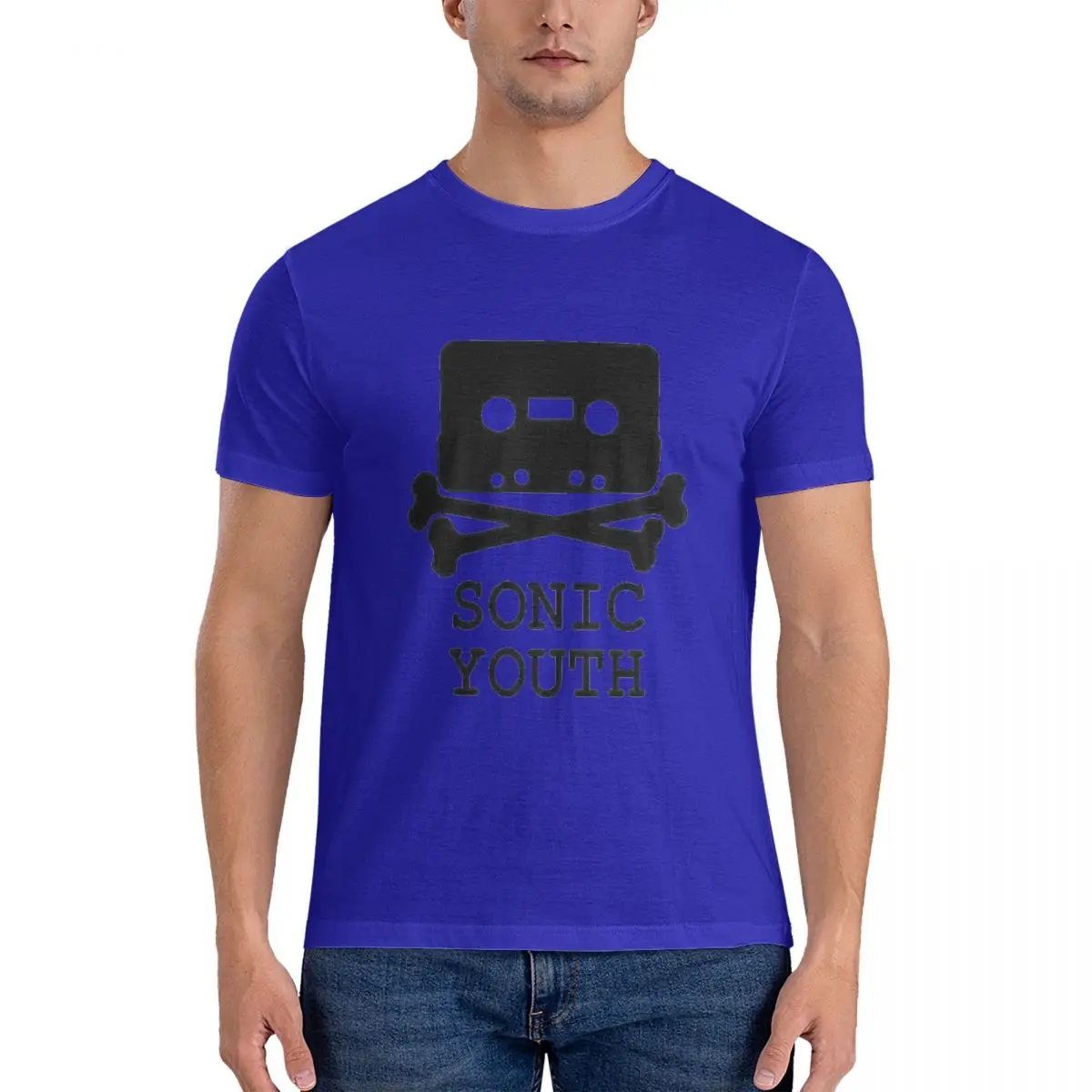 thumbnail image 1 of Camiseta de hombre negra Disc And Bones Tank Top Hipster 100% algodón Camisetas de manga corta Sonic Youth Camisetas Ropa sitio web oficial, 1 of 5