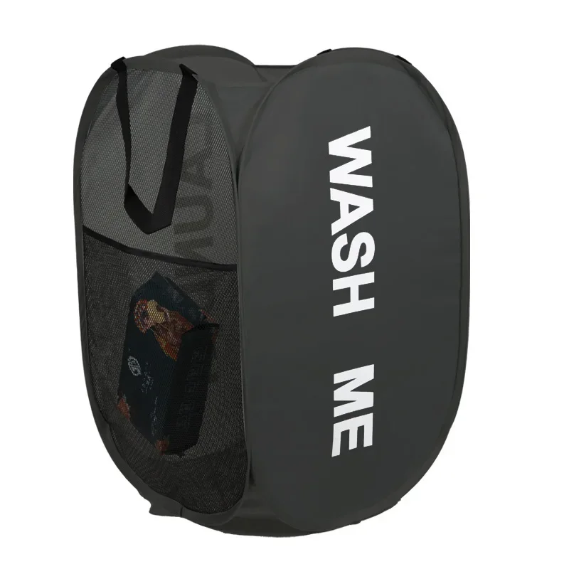 Compact Foldable Mesh Laundry Basket - Space-Saving Portable Dirty Clothes Organizer