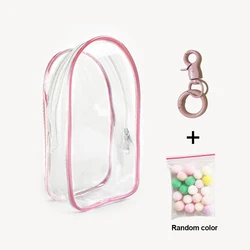 Vibrant Clear Protective Organizer Box with Keychain - No doll (Pink Keychain  Balls)