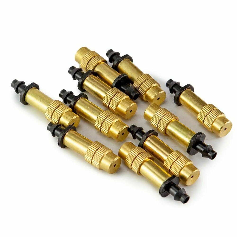 Garden Sprinkler 10/30pcs Adjustable Misting Nozzle Garden Patio Water Mister Brass Spray Sprinkler Garden Irrigation Atomization Single Nozzle