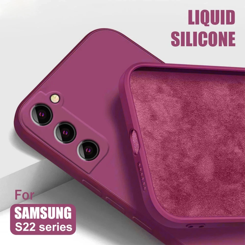 Liquid Silicone Phone Case for Samsung Galaxy S21 S22 S20 Ultra S10 Plus FE A72 A71 A52 A51 A32 A31 4G 5G Soft Thin Cover galaxy s22 ultra wallet case