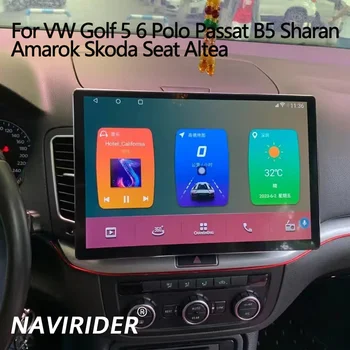 Autoradio Android per VW Golf 5 6 Polo Passat B5 Sharan Amarok Skoda Seat Altea, Schermo 13.3" 2K, GPS Android, Carplay, Stereo