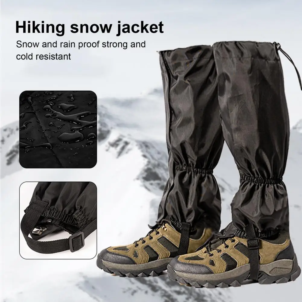 1 Pair Outdoor Leg Gaiter Adjustable Hiking Climbing Snow Skiing Hunting Snake Guard Snow Boot Shoe Gaiter Leg Protector Cover