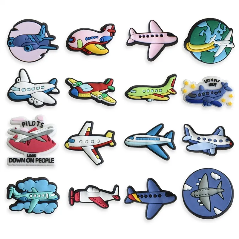 

1pcs Pins for Crocs Charms Shoes Accessories Aircraft Plane Decoration Jeans Women Sandals Buckle Kids Favors Men Badges
