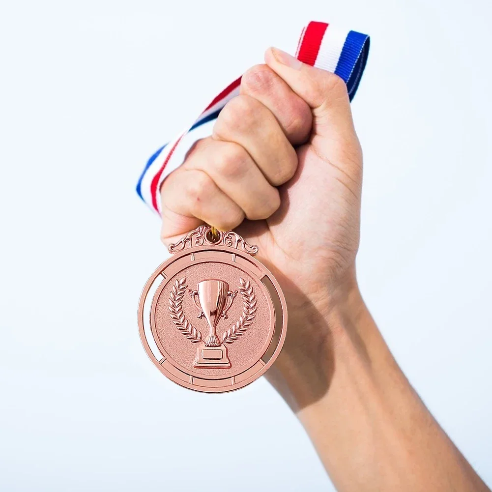 30PCS Gold/Silver/Bronze Medal Award Medals with Neck Ribbon Competition Prize Medals Trophy Pattern for Talent Show Party Race