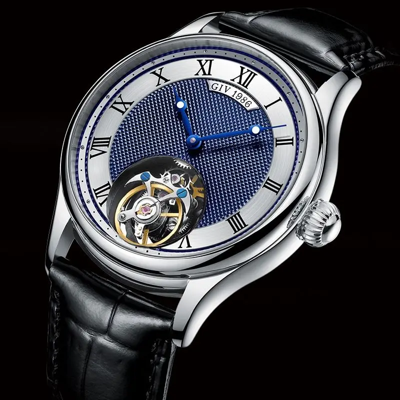 Flying Tourbillon Mechanical Skeleton Watch Movement for Men Sapphire Waterproof