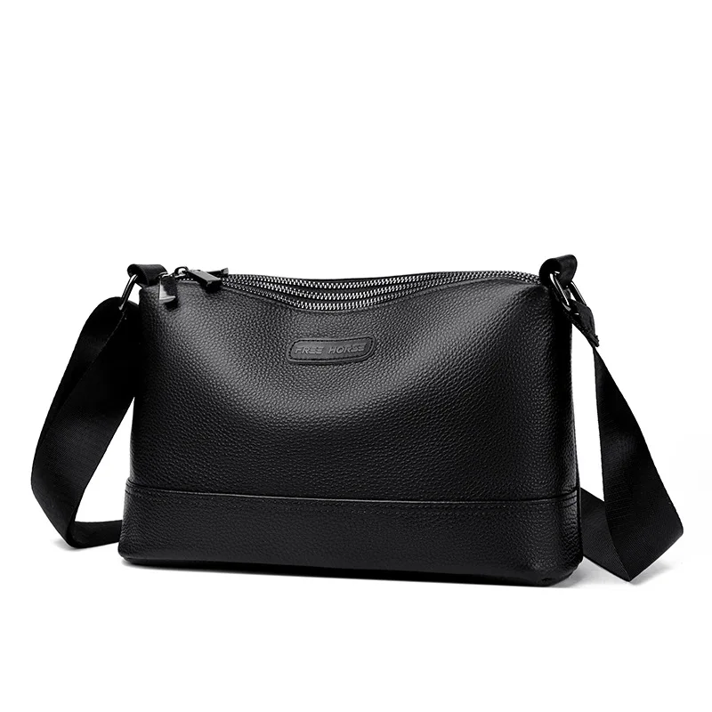2025 New Style Men's Crossbody Bag First Layer Cowhide Large Capacity Single Shoulder Bag with Three Main Compartments