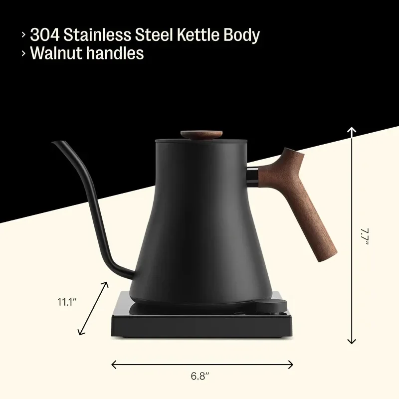 Fellow Stagg EKG Pro Studio Electric Gooseneck Kettle - Pour-Over Coffee and Tea Pot, Stainless Steel, Quick Heating 4