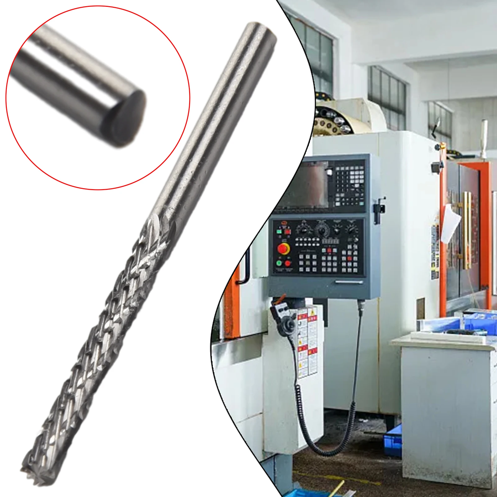 

1PC 3mm Shank High Speed Steel Rotary Burr Tool Plastic Wood Carving Rotary File Steel Silver Tool Accessories
