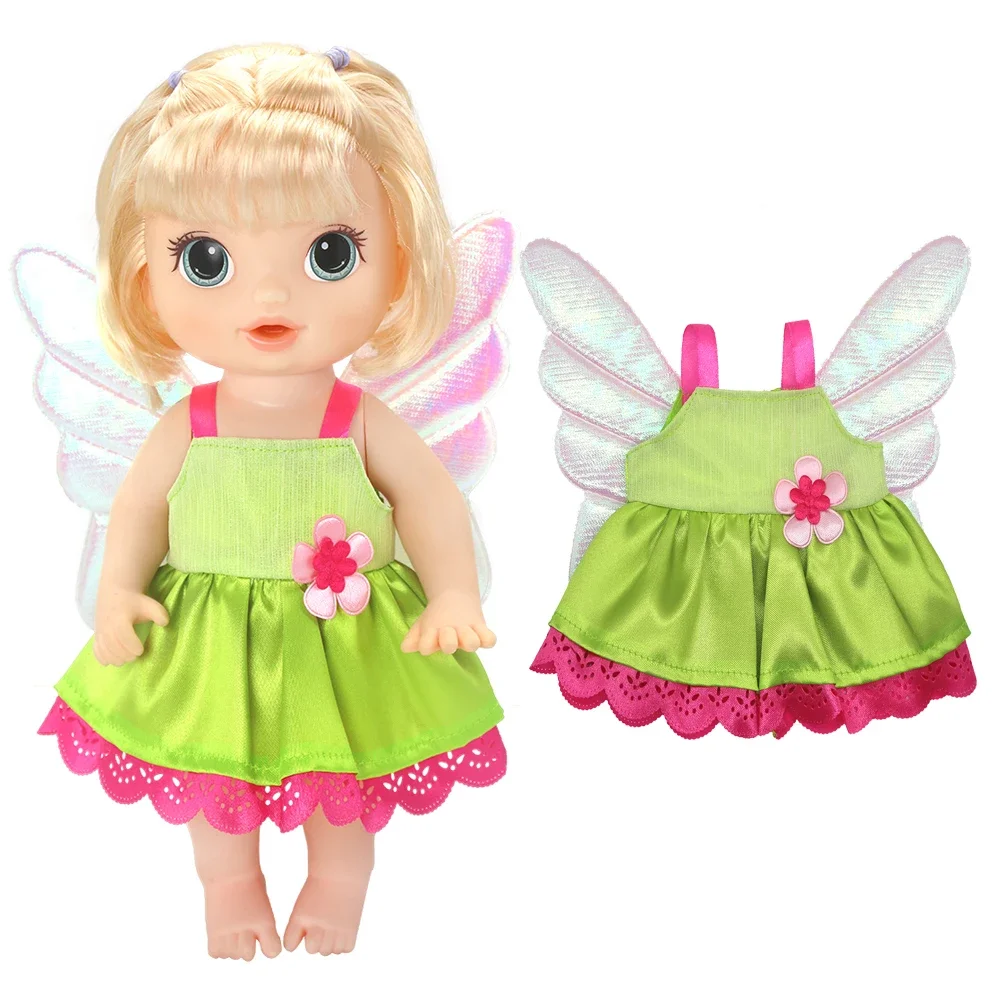 30 cm Babypuppen Kleid Sommer Grün Pailletten Kleid 12 "Baby Spielzeug Kleidung Kinder Mädchen Weihnachtsgeschenke – Detail 4