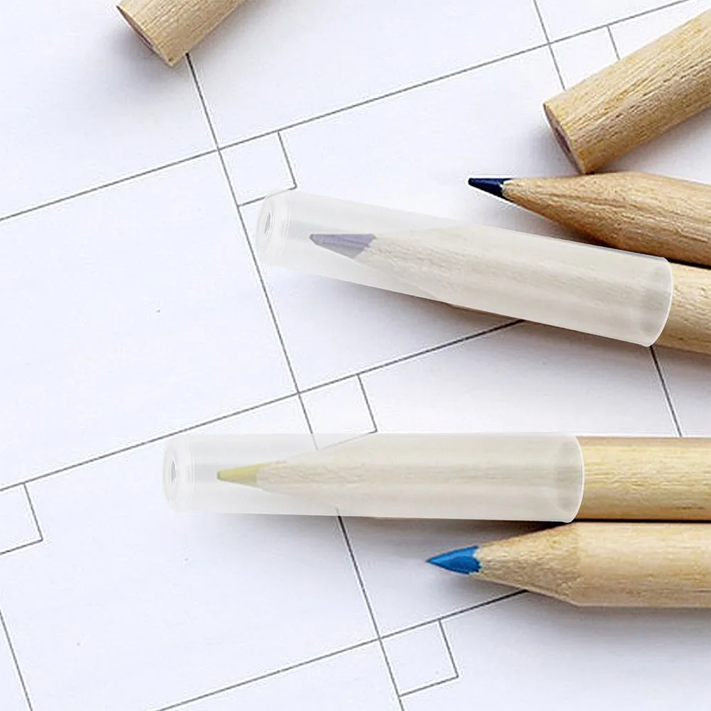 20pcs Versatile Pencil Caps Clear Plastic Pencil Tip Caps Pencil Tip Protector Pencil Tip Covers Pencil Caps For Artists