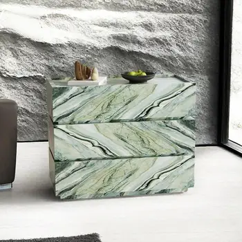 "Premium Vintage Green Jade Stone Dresser - Handcrafted Luxury Marble Slate 3/4/5-Drawer Storage Cabinet Custom Retro"