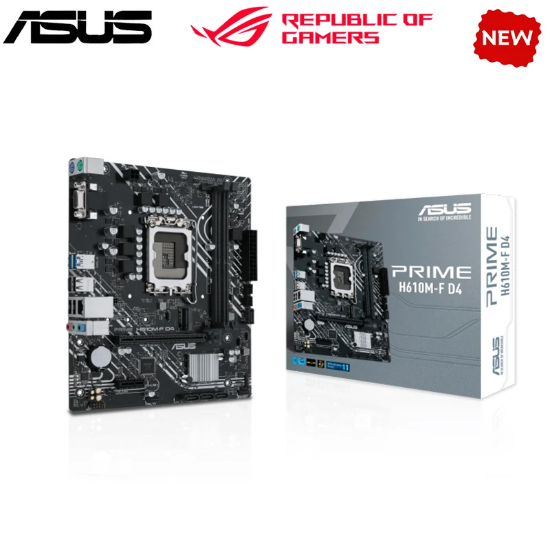 Nuovo H610M Per Asus Prime H610M-F D4 Lga 1700 Ddr4 Scheda Madre H610 Supporta Cpu I5 12400F I3 12100F 12700F