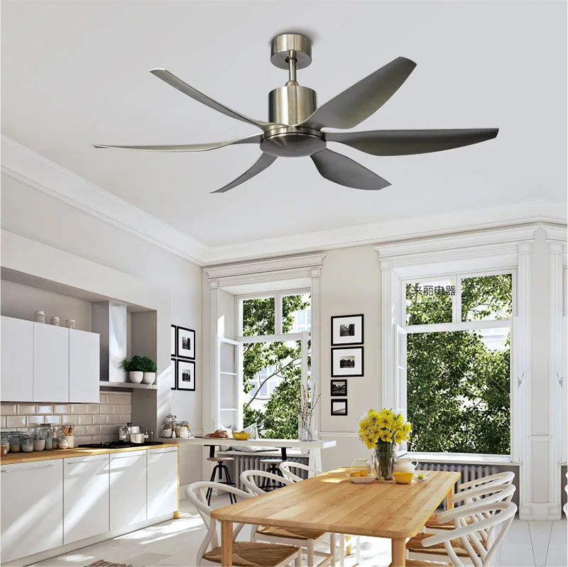 Nordic large country industrial wind ceiling fan 66 inch LED light DC American retro remote restaurant living room ceiling fans