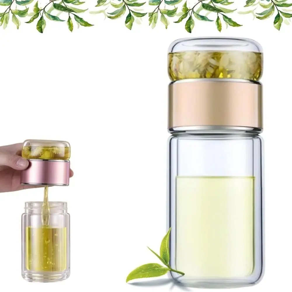 Premium High Borosilicate Glass Tea Infuser Bottle - 500ML Travel Companion