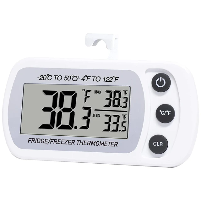 Digital Fridge / Freezer Thermometer Household Thermograph Humidity Meter  IPX3 Waterproof LCD Display Wireless & Hanging Hook - AliExpress