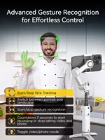 AOCHUAN Smart X2 Handheld Gimbal 3 Axis Stabilizer Built-in 20cm Extension Rod LED Display Phone Holder For iPhone Smartphone - Image 5