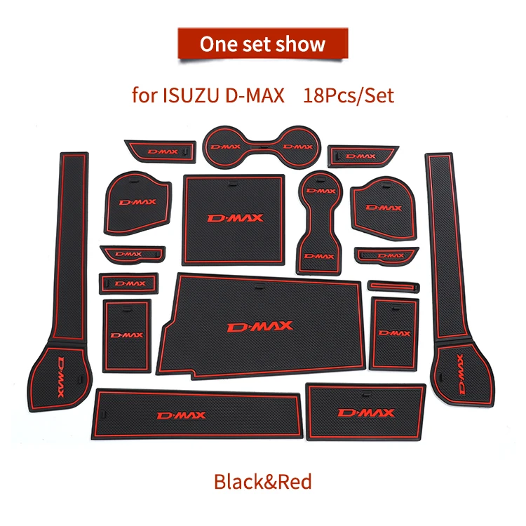 ZUNDUO المضادة للانزلاق بوابة فتحة كأس حصيرة ل ايسوزو D-MAX 2021 - 2023 DMAX عدم الانزلاق الباب الأخدود وسادة اكسسوارات السيارات الداخلية كوستر