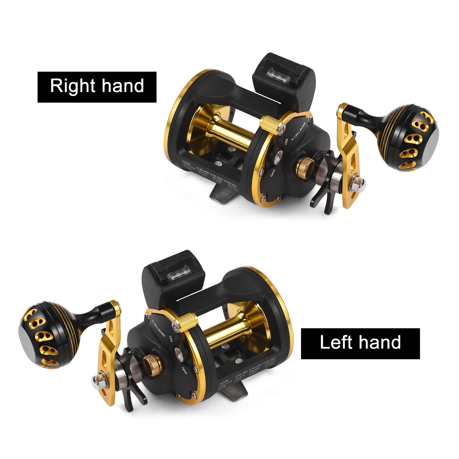 Fishing Reel Line Counter Reel 6+1 Ball Bearings Left/Right Ice Fishing  Reel Gear Radio 4.1:1 with Digital Display