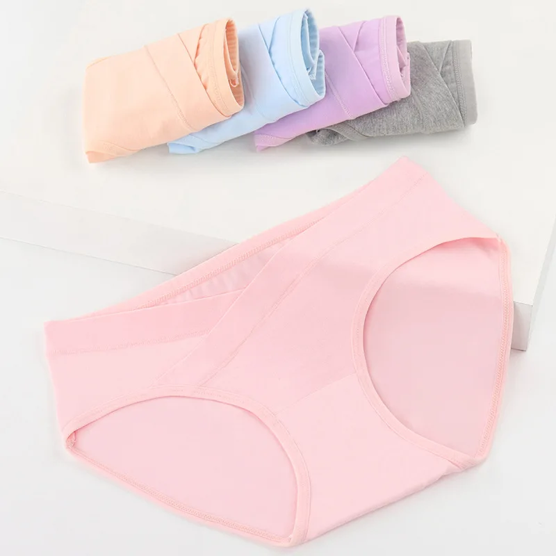 5PCS Cotton Low Waisted Belly Support Underwear For Pregnant Women Comfortable Traceless Oversized Woman Triangle Pants