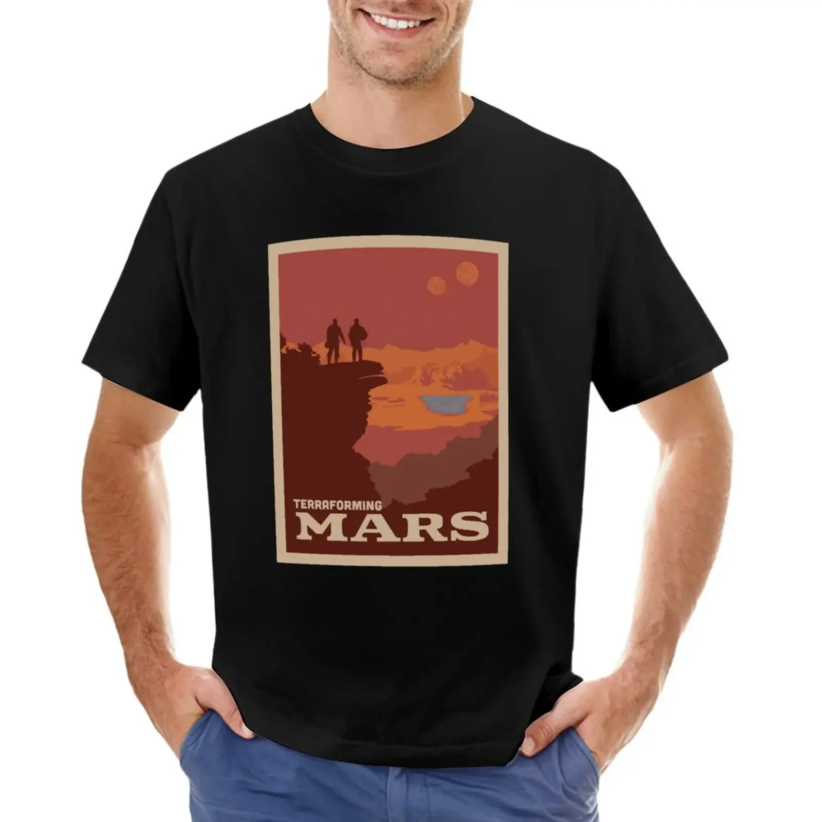 Gioco Da Tavolo Terraforming Mars-Stile Poster Da Viaggio Minimalista-Giochi D'Arte-Giochi Da Tavolo T-Shirt Anime Plain Magliette Da Uomo
