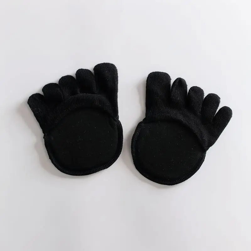 Summer thin five fingers socks half palm socks towel bottom sponge cushion female invisible forefoot socks
