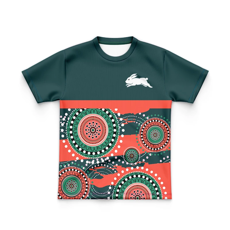 South Sydney Rabbits rugby jersey, home and away/indigenous/legion/training/rugby children's short sleeved shirt