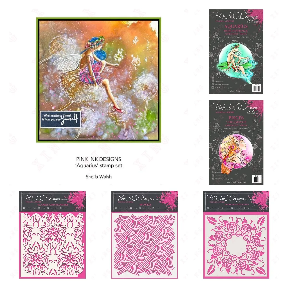 

New Flames Flowers Woven Vines the Empath Aquarius Silicone Stamps Diy Scrapbook Embossing Decoration Craft Layering Stencil Set