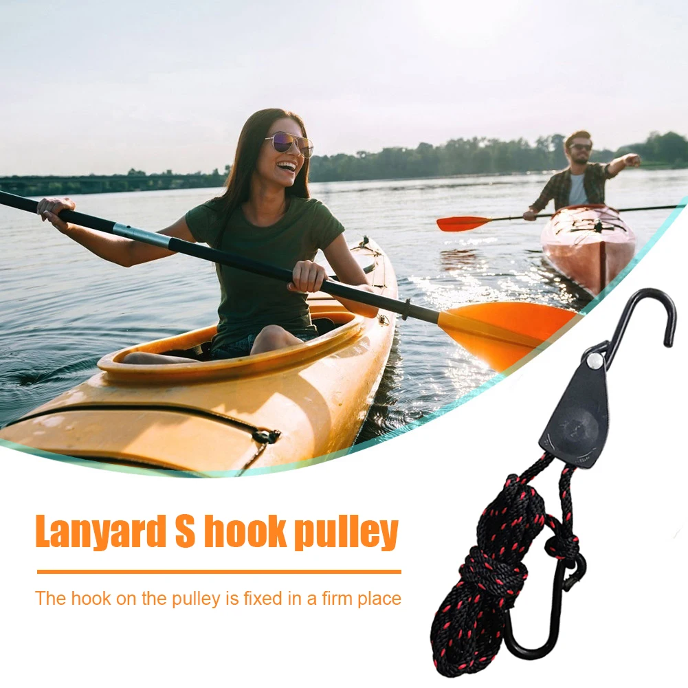 Adjustable Lanyard Lifting Pulley Hook for Outdoor Tent Lamp