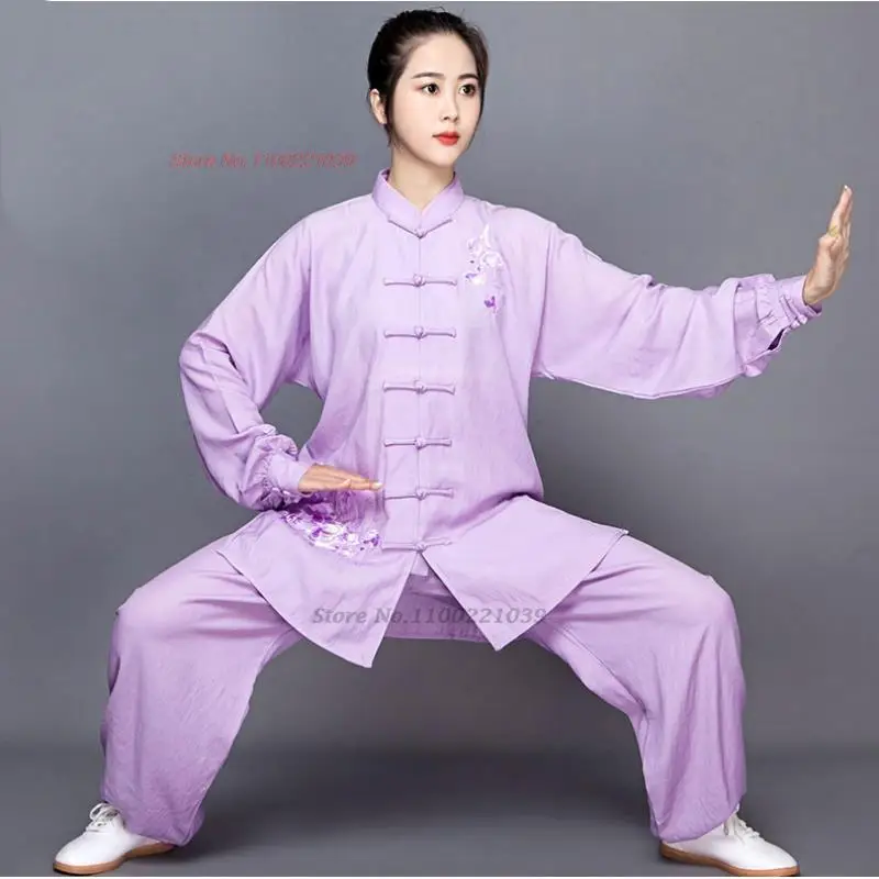 tai chi uniform traditional chinese wushu kungfu suit cotton linen martial arts wing chun suit taijiquan morning exercise